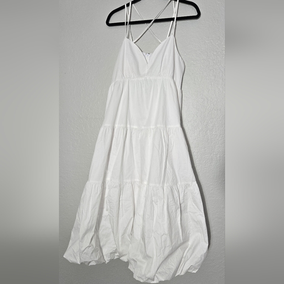 English Factory White Tiered Maxi Dress with Spaghetti Straps - Picture 3 of 10